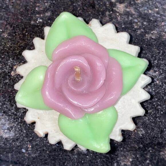 Vintage Carved Cupcake Candle Pink Green White Dessert sweets food - Picture 5 of 9